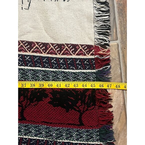 Zebra Woven Throw Blanket With Fringe 66" x 46" Safari Reversible Soft Burgundy - Picture 4 of 8